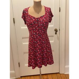 NO BOUNDARIES Floral Print Short Sleeve A Line Dress Size XL